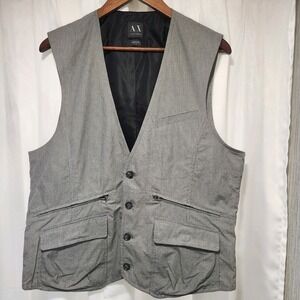 Armani‎ Exchange Mens Suit Vest Waistcoat XL Grey Formal